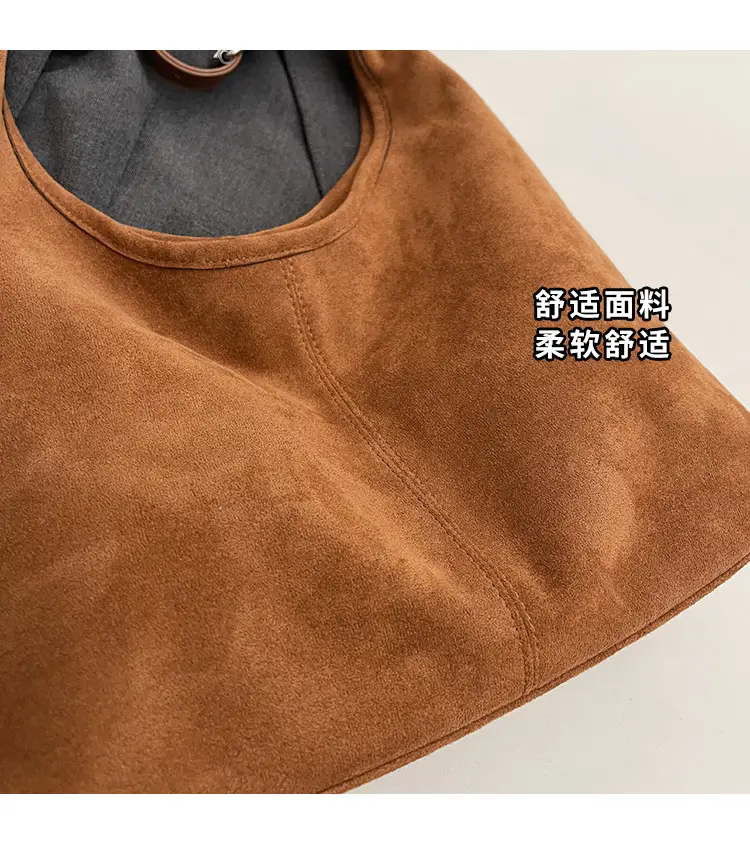 Autumn Suede Bucket Bag Large Capacity Single Shoulder — feature 16