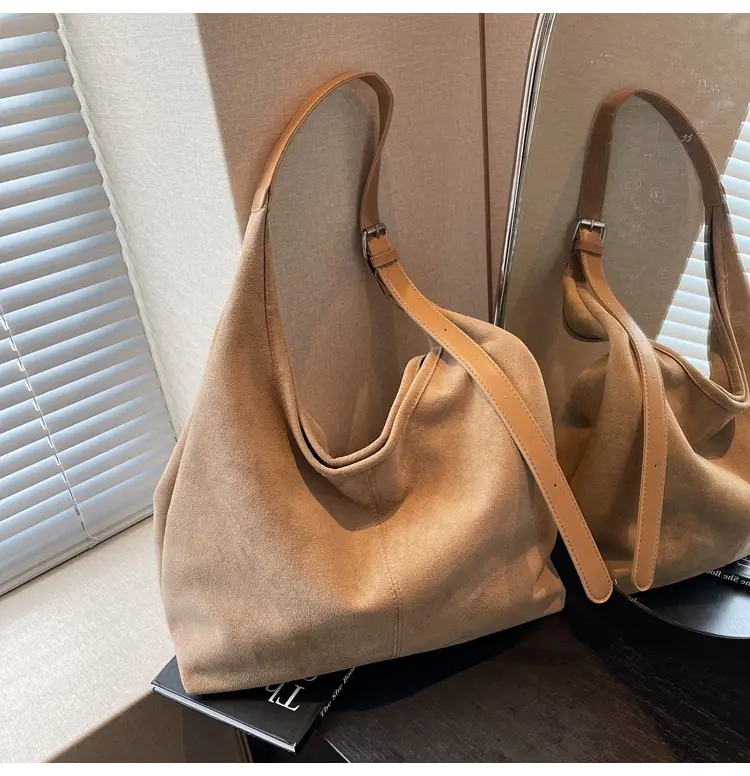 Autumn Suede Bucket Bag Large Capacity Single Shoulder — feature 19