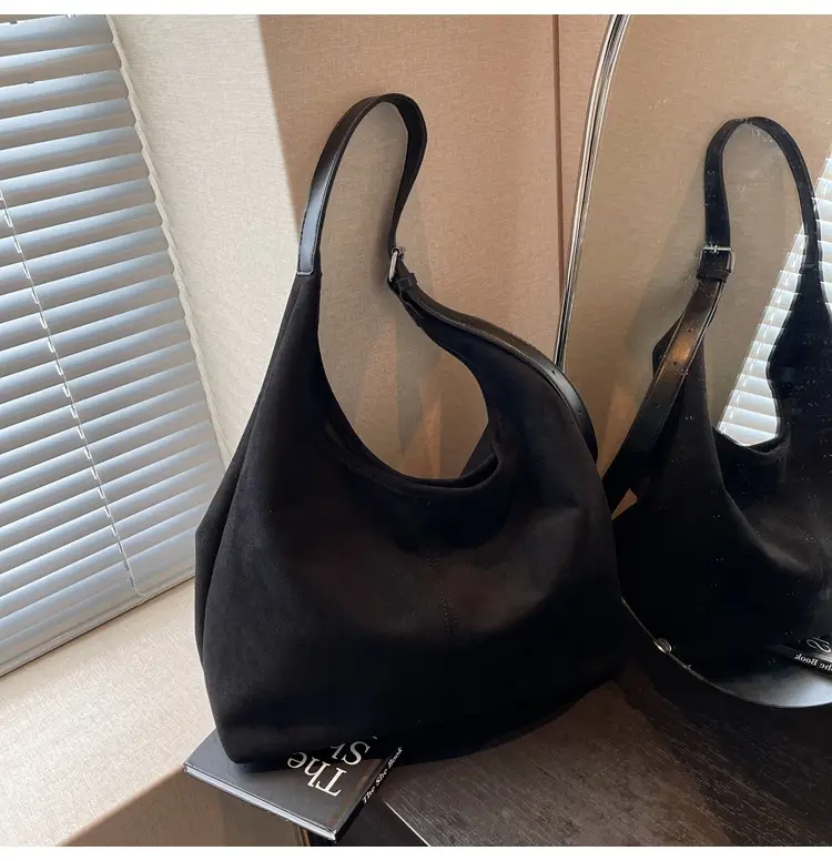 Autumn Suede Bucket Bag Large Capacity Single Shoulder — feature 21