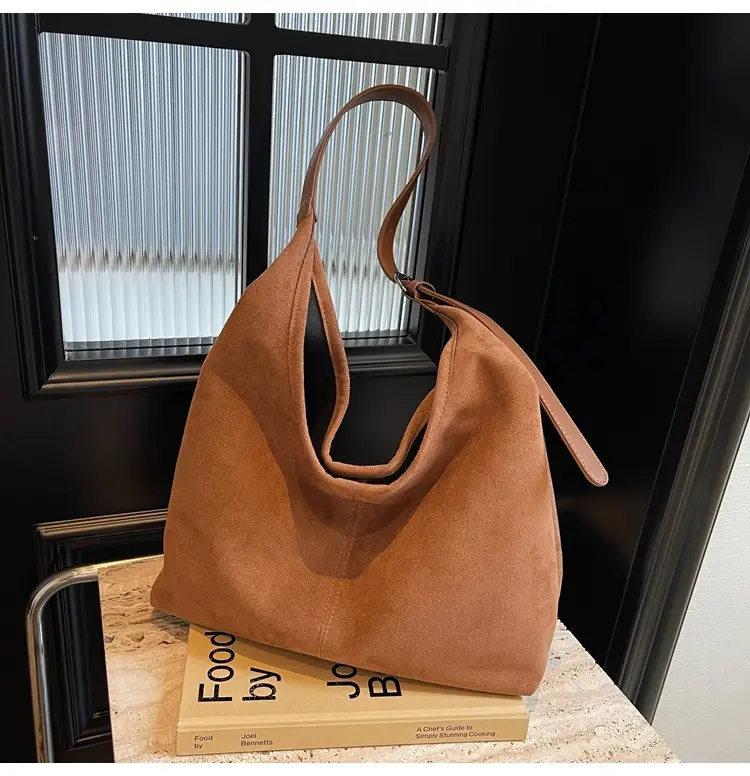Autumn Suede Bucket Bag Large Capacity Single Shoulder — feature 24