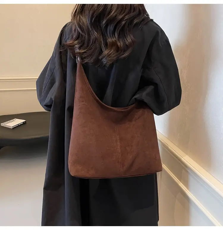 Autumn Suede Bucket Bag Large Capacity Single Shoulder — feature 26