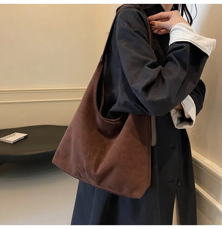 Autumn Suede Bucket Bag Large Capacity Single Shoulder — feature 29