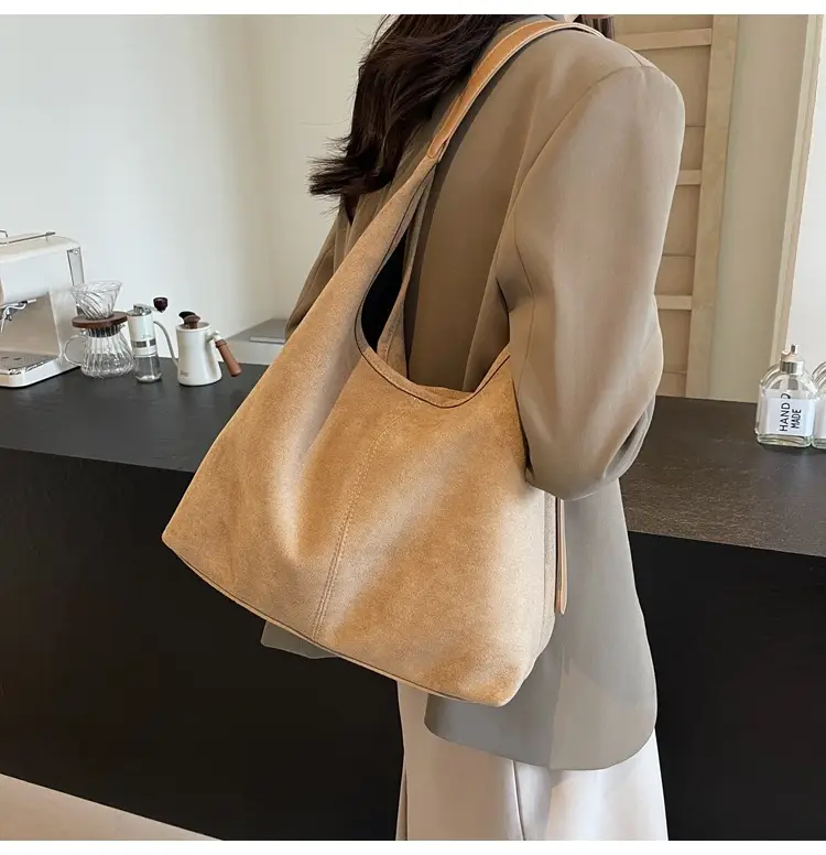 Autumn Suede Bucket Bag Large Capacity Single Shoulder — feature 35