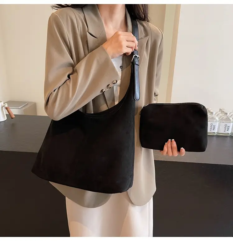 Autumn Suede Bucket Bag Large Capacity Single Shoulder — feature 37