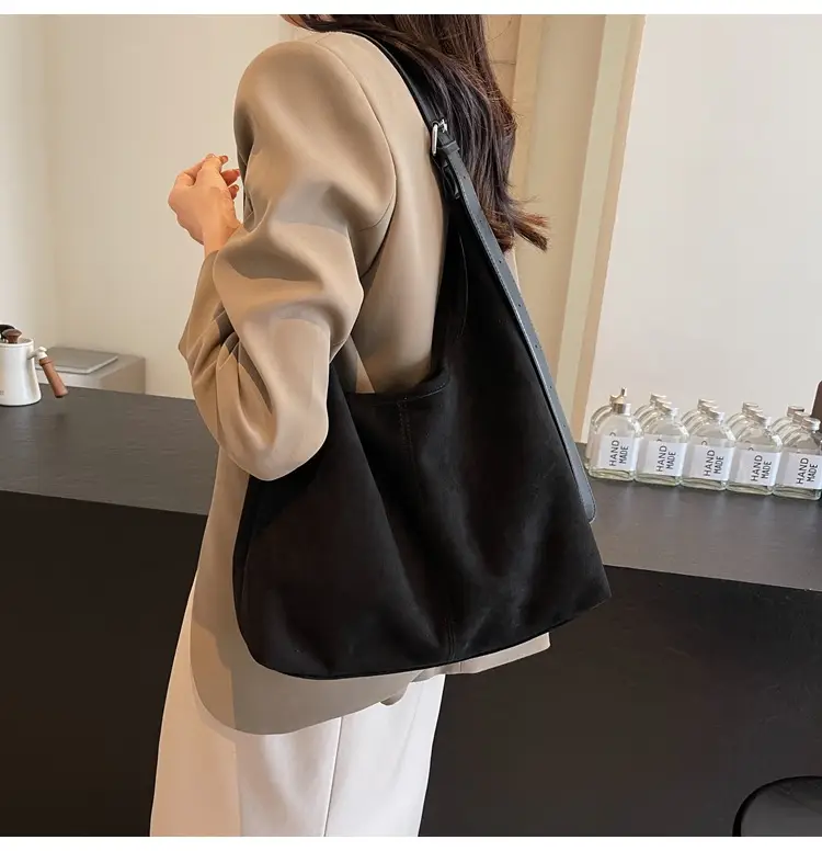 Autumn Suede Bucket Bag Large Capacity Single Shoulder — feature 40