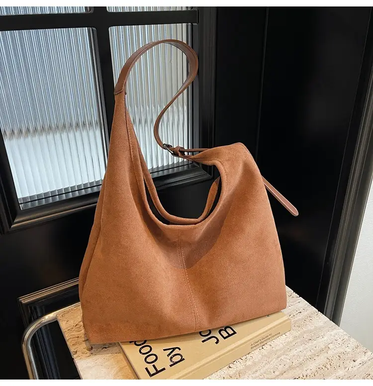 Autumn Suede Bucket Bag Large Capacity Single Shoulder - Image 3