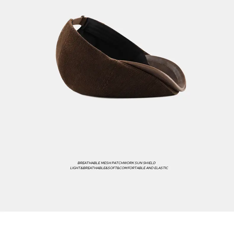 Brown Corduroy Forward Cap for Men British Retro Casual Artistic Cap — feature 27