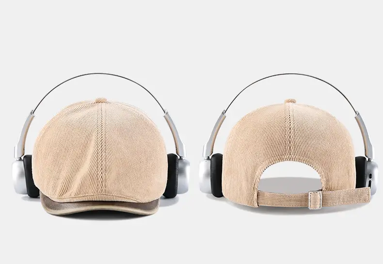 Brown Corduroy Forward Cap for Men British Retro Casual Artistic Cap — feature 29