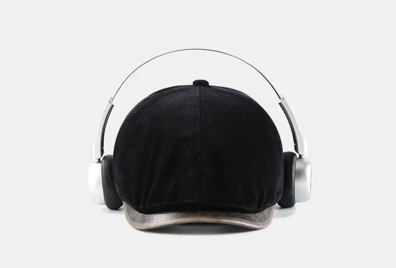 Brown Corduroy Forward Cap for Men British Retro Casual Artistic Cap — feature 32