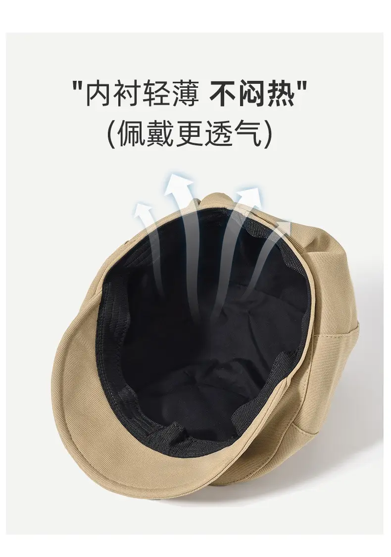 Black British Style Octagonal Beret Hat for Women — feature 15