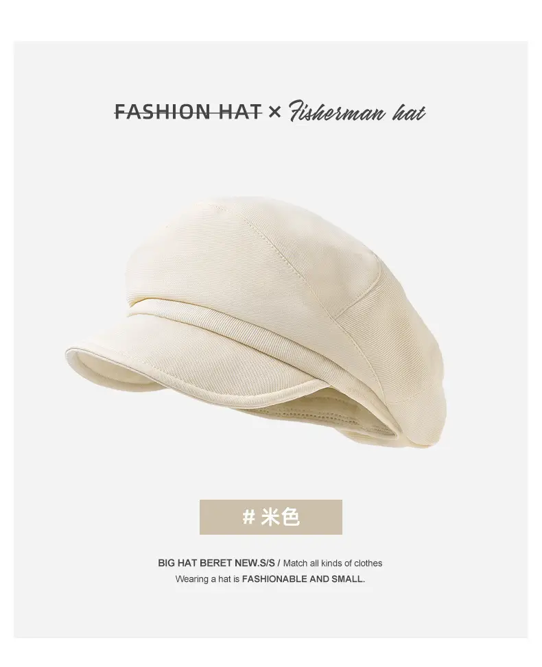 Black British Style Octagonal Beret Hat for Women — feature 23