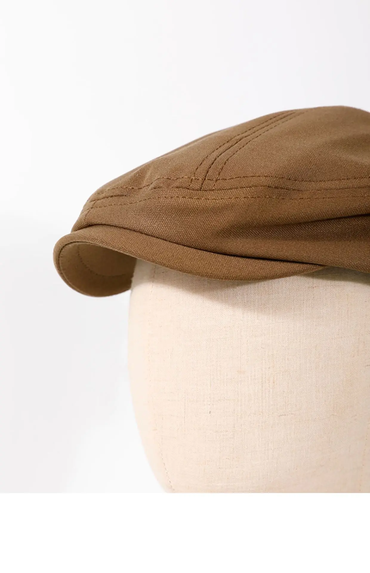 British Style Retro Newsboy Hat Black Pure Color Versatile Beret — feature 17