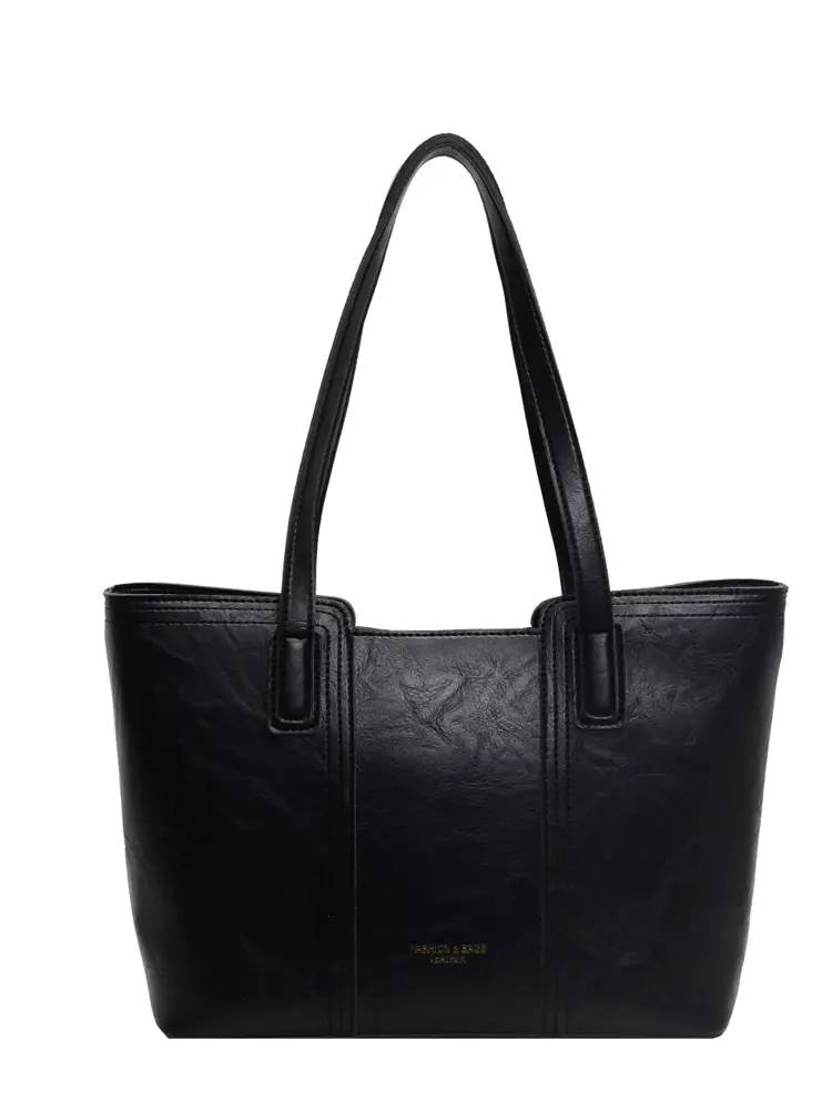 Large Capacity Women's Brown Leather Tote Bag - Image 9