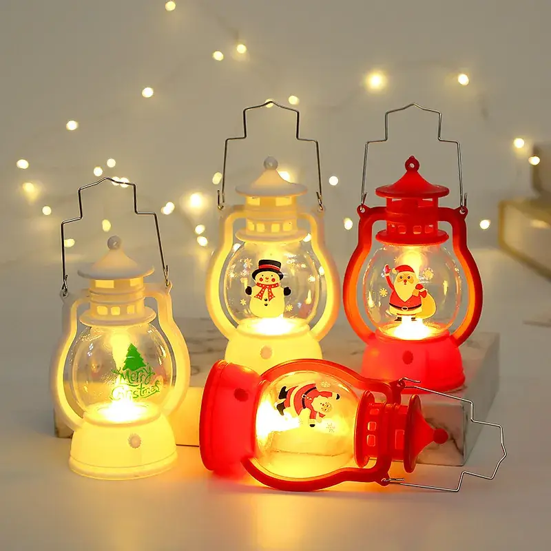 Red Christmas Lantern with Santa Design for Kids - Image 6