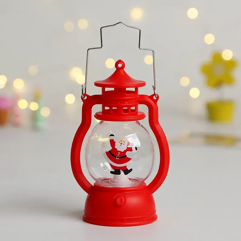 Red Christmas Lantern with Santa Design for Kids - Image 2