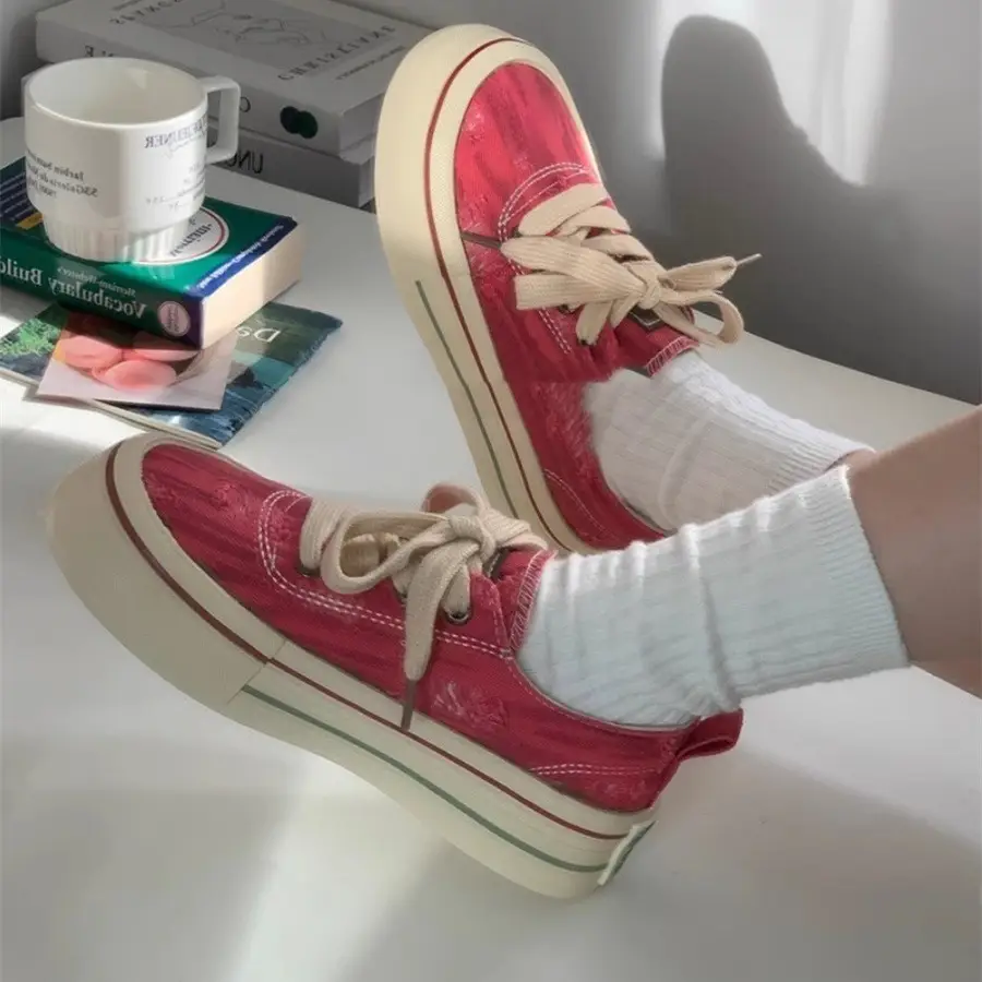 Women's Red Breathable Flat Sneakers 2025 - Image 5