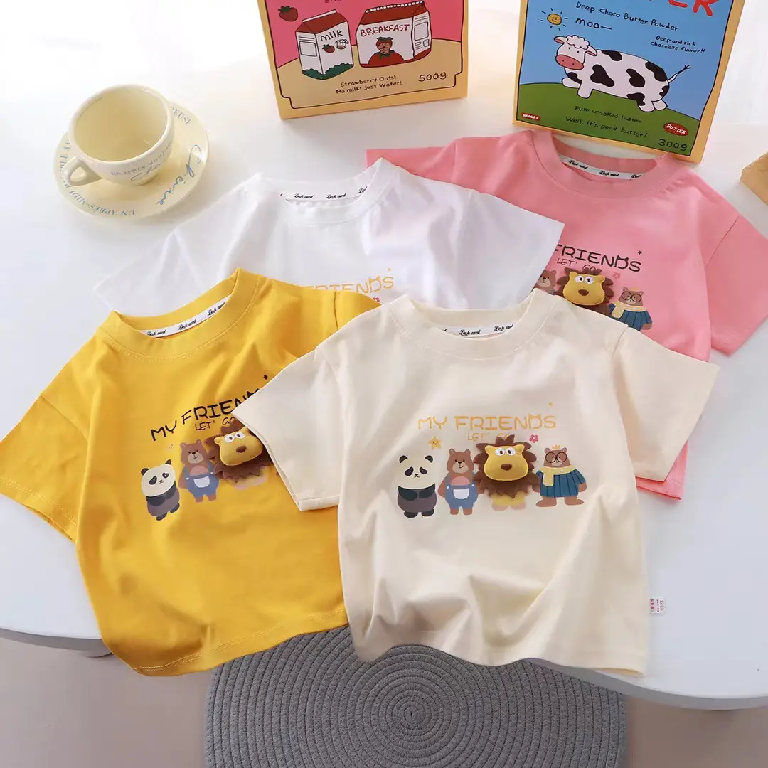 New Cartoon Three-Dimensional Doll T-shirt for Kids — feature 1
