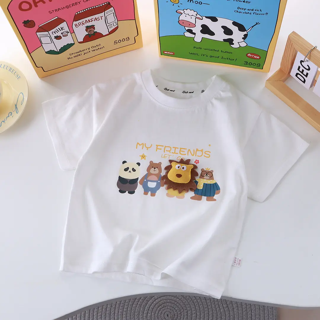 New Cartoon Three-Dimensional Doll T-shirt for Kids - Image 2