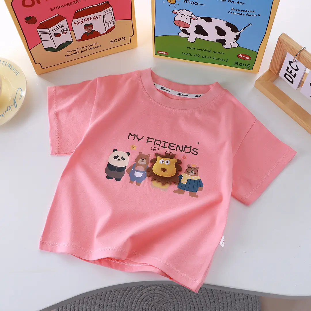 New Cartoon Three-Dimensional Doll T-shirt for Kids - Image 3
