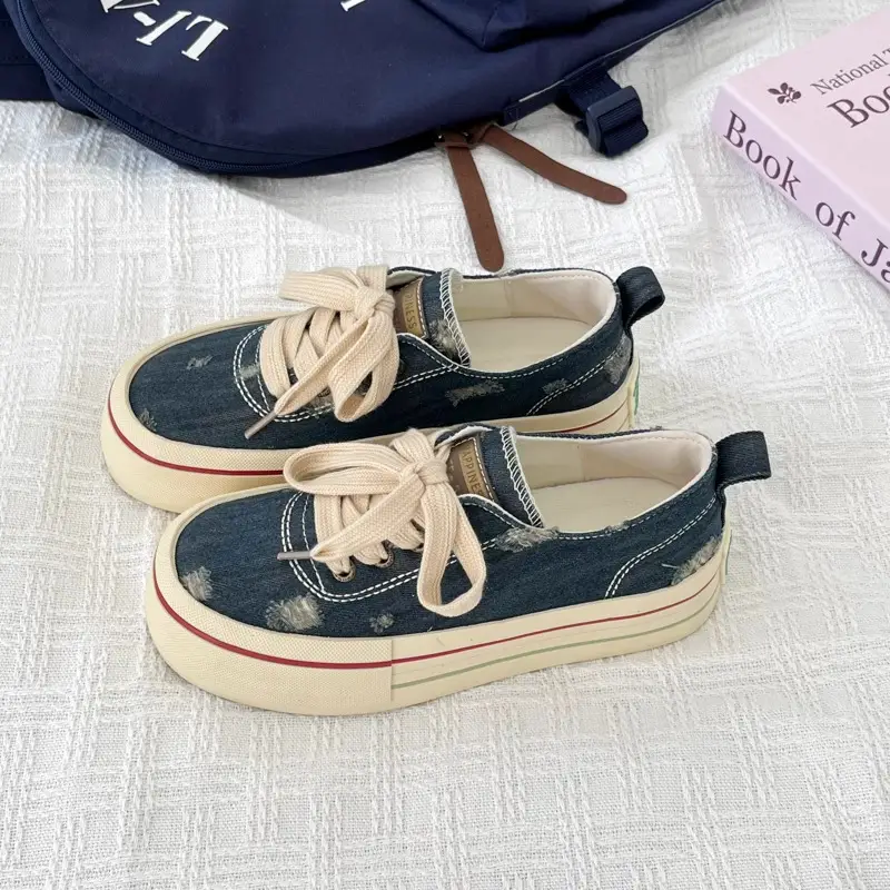 Women Casual Sneakers Black White Strap 2025