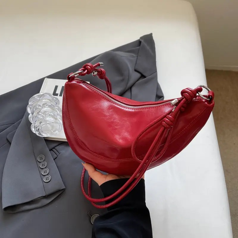 Women's Red Crossbody Bag with Adjustable Strap - Image 7