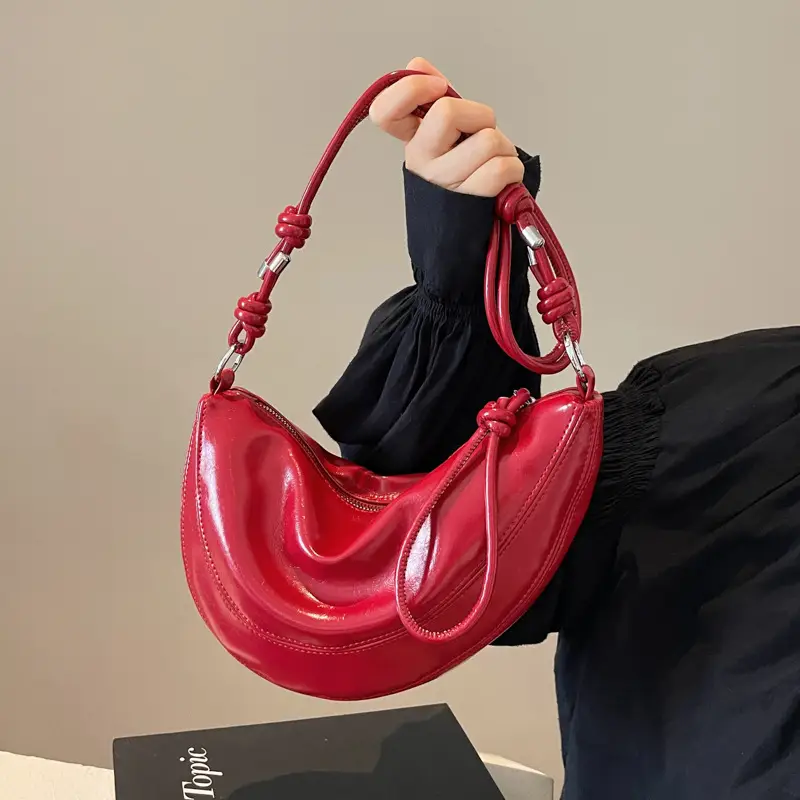 Women's Red Crossbody Bag with Adjustable Strap - Image 9