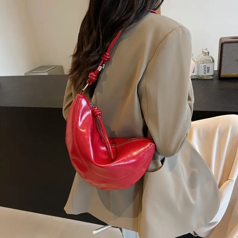 Women's Red Crossbody Bag with Adjustable Strap - Image 10