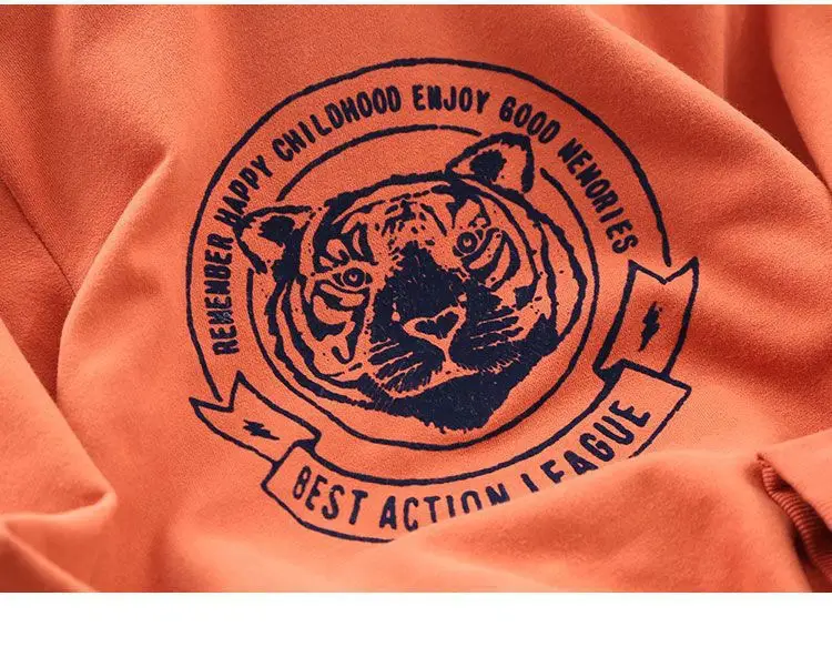 Boys Orange Cartoon Sweatshirt Navy 2025 Spring Autumn — feature 16