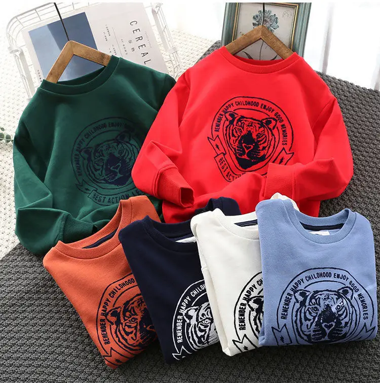 Boys Orange Cartoon Sweatshirt Navy 2025 Spring Autumn — feature 2