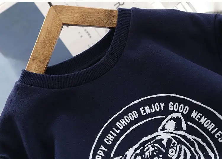 Boys Orange Cartoon Sweatshirt Navy 2025 Spring Autumn — feature 4