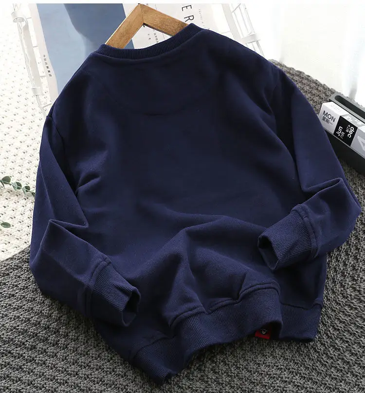 Boys Orange Cartoon Sweatshirt Navy 2025 Spring Autumn — feature 7