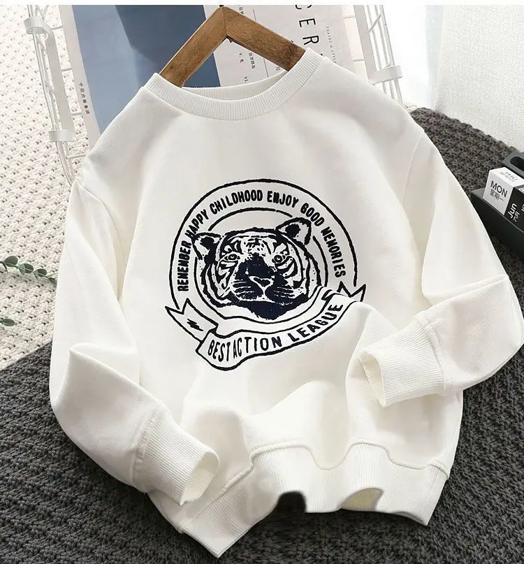 Boys Orange Cartoon Sweatshirt Navy 2025 Spring Autumn — feature 9
