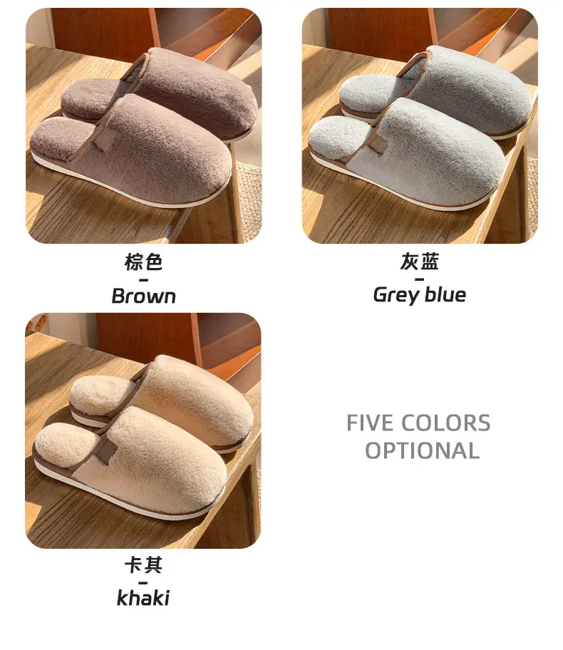 Amazon Slippers Winter Plush Cross Belt Slippers Cotton Indoor Warm Extras Mao Mao Slippers Women Imitation Rabbit Fur Slippers — feature 15