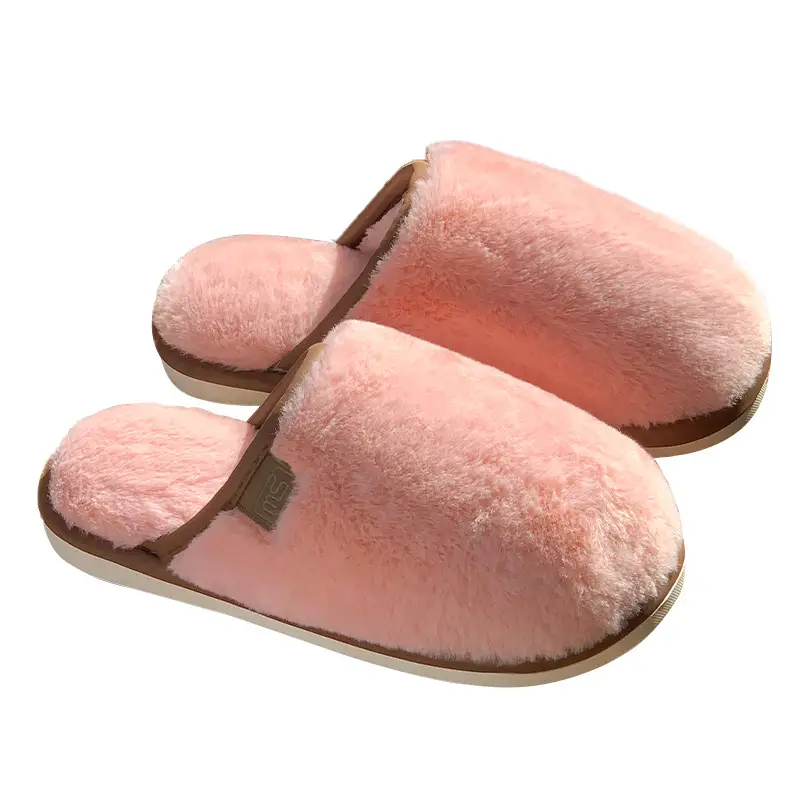 Amazon Slippers Winter Plush Cross Belt Slippers Cotton Indoor Warm Extras Mao Mao Slippers Women Imitation Rabbit Fur Slippers