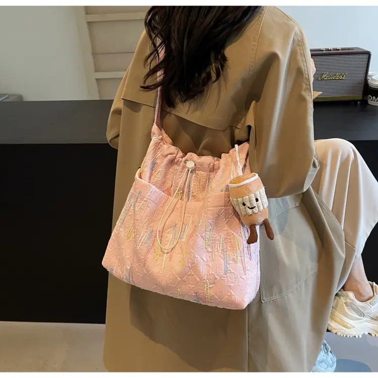 Casual Pink Embroidered Crossbody Bag for Women — feature 16
