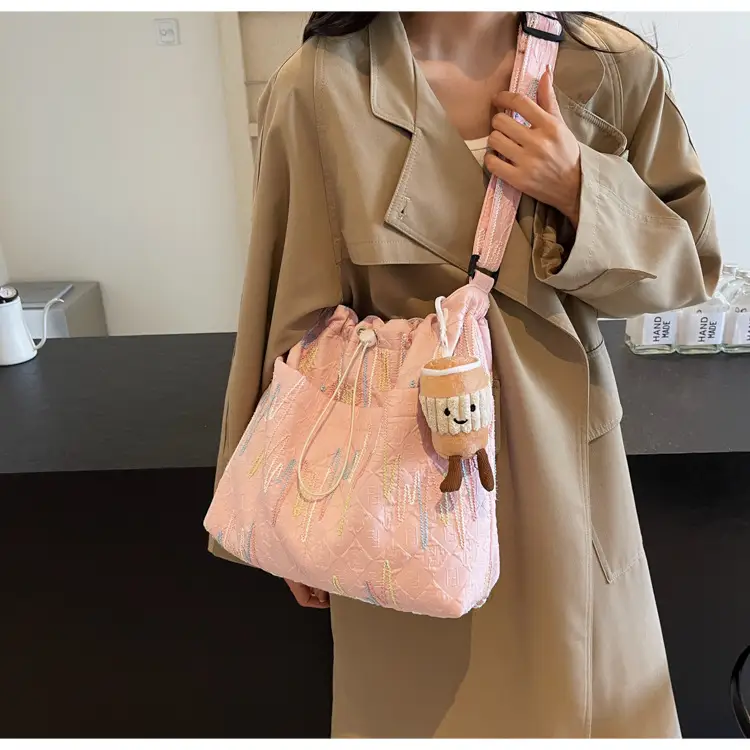 Casual Pink Embroidered Crossbody Bag for Women — feature 17