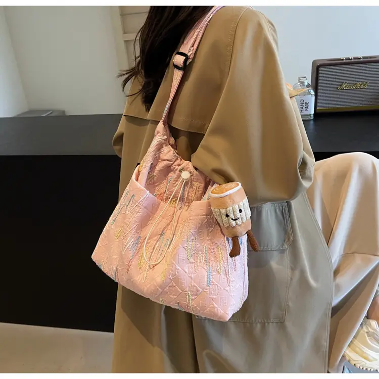 Casual Pink Embroidered Crossbody Bag for Women — feature 18
