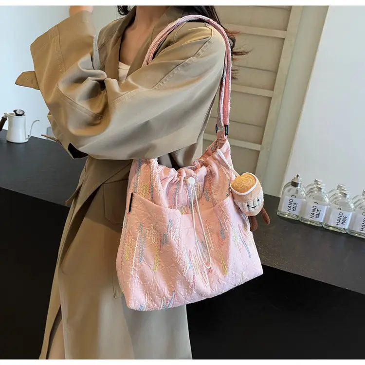 Casual Pink Embroidered Crossbody Bag for Women — feature 19