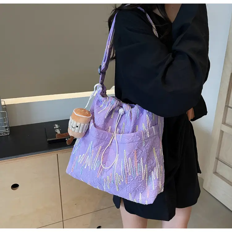 Casual Pink Embroidered Crossbody Bag for Women — feature 30