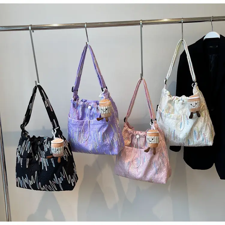Casual Pink Embroidered Crossbody Bag for Women — feature 32