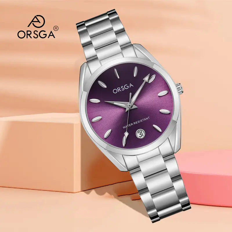 Orsga Silver Ladies Luxury Quartz Calendar Watch - Image 29