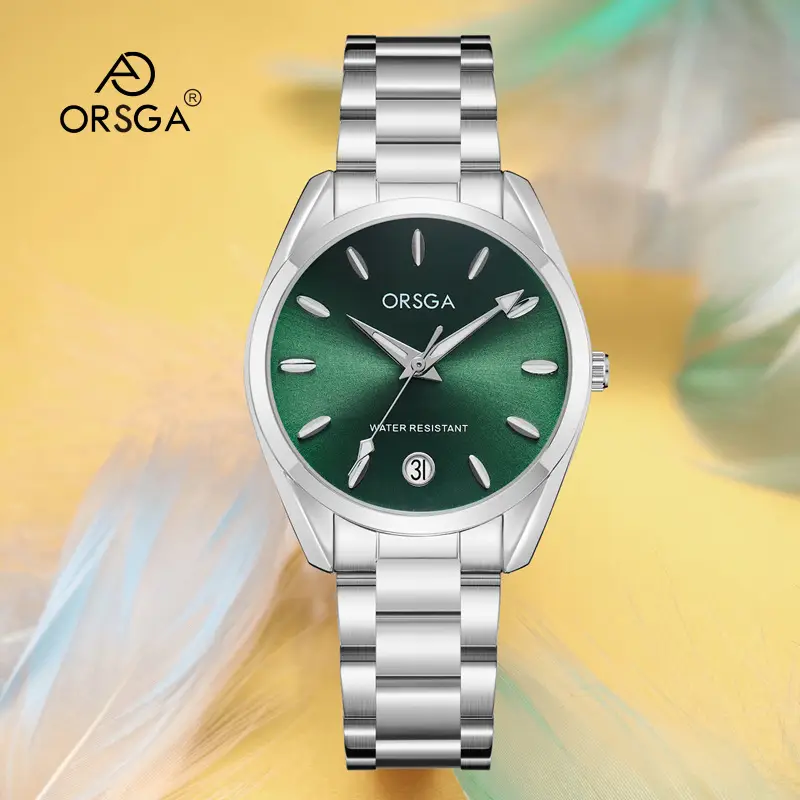 Orsga Silver Ladies Luxury Quartz Calendar Watch - Image 31