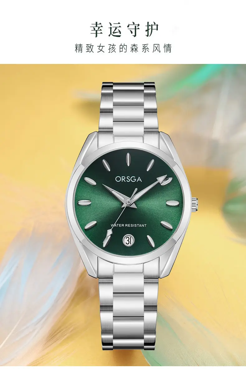 Orsga Silver Ladies Luxury Quartz Calendar Watch — feature 5