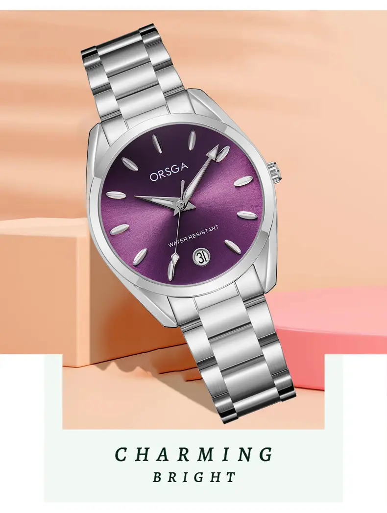 Orsga Silver Ladies Luxury Quartz Calendar Watch — feature 6