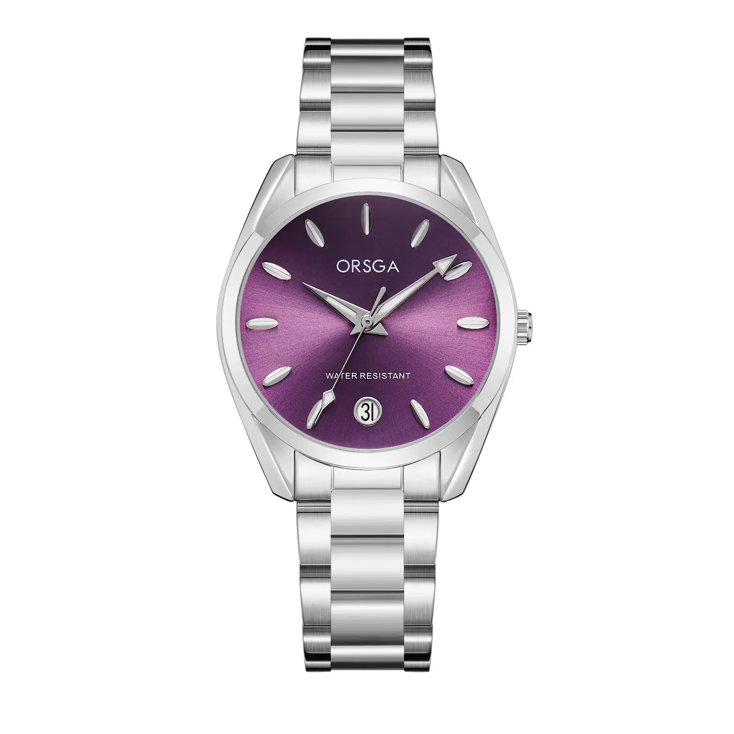 Orsga Silver Ladies Luxury Quartz Calendar Watch - Image 3