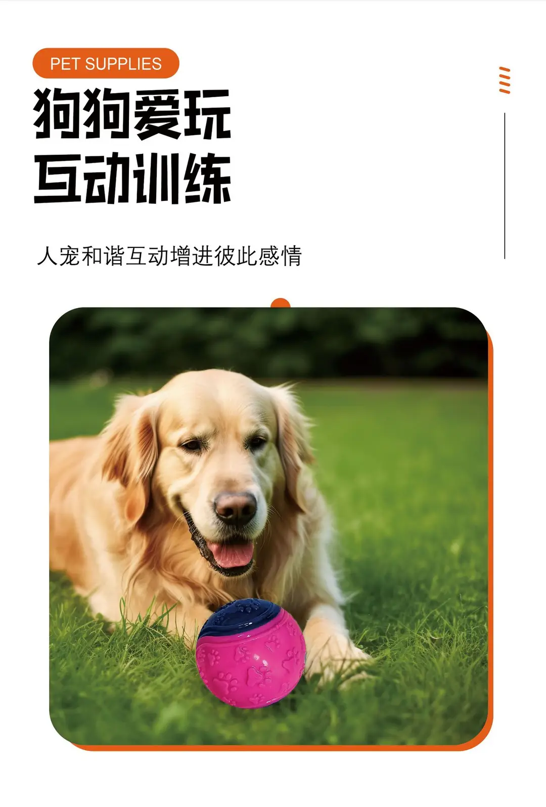 Factory direct sales two-color footprint pet ball sound relief molars bite-resistant elastic ball — feature 8