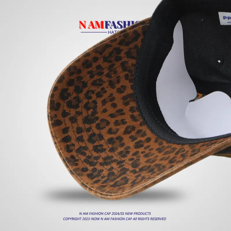 Vintage Leopard Print Baseball Cap Women Street Hip Hop - Image 6