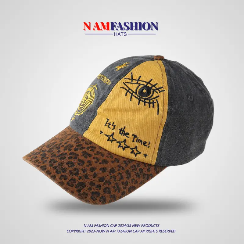 Vintage Leopard Print Baseball Cap Women Street Hip Hop - Image 1