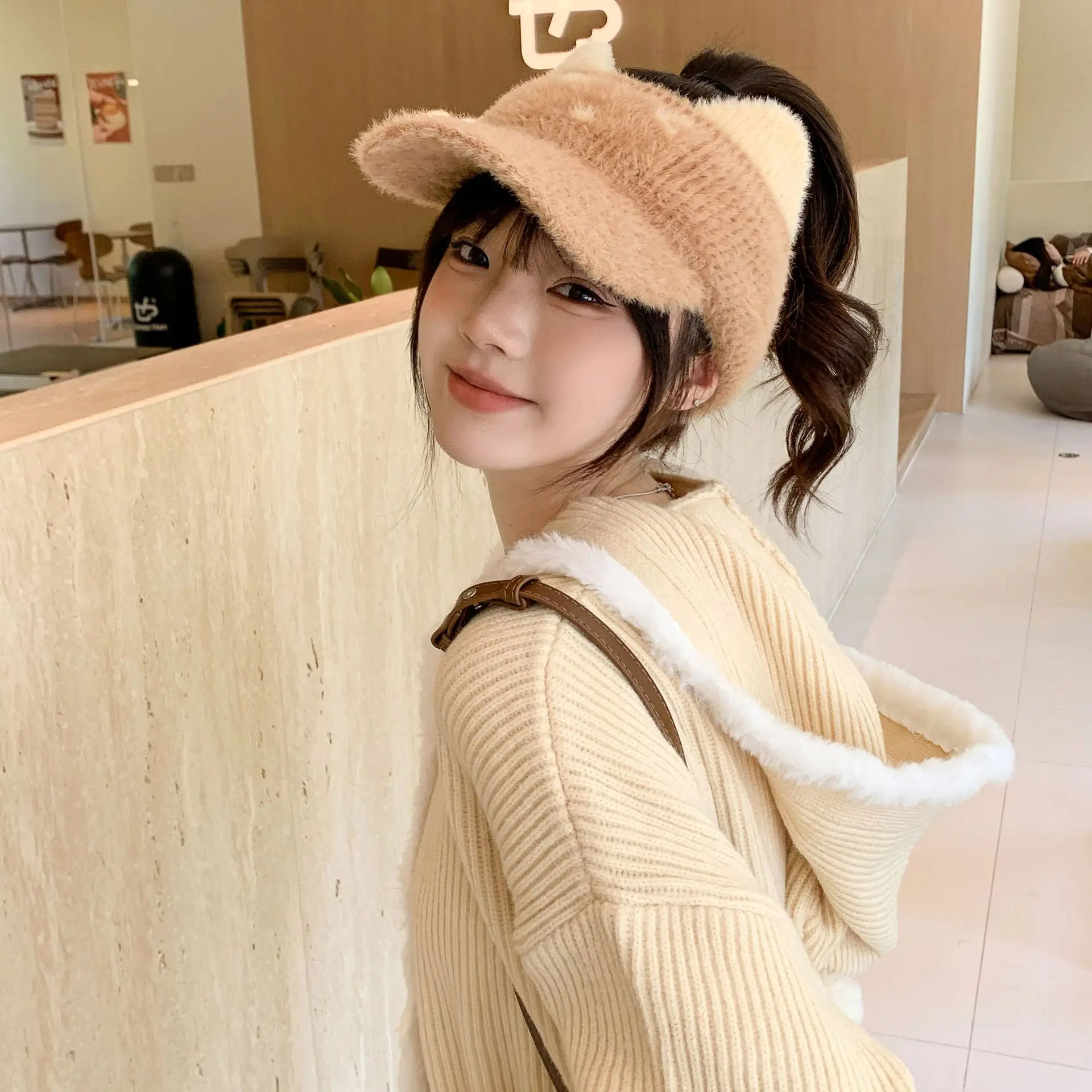 Women Fleece Warm Knitted Wool Hat All-match Autumn Winter — feature 11