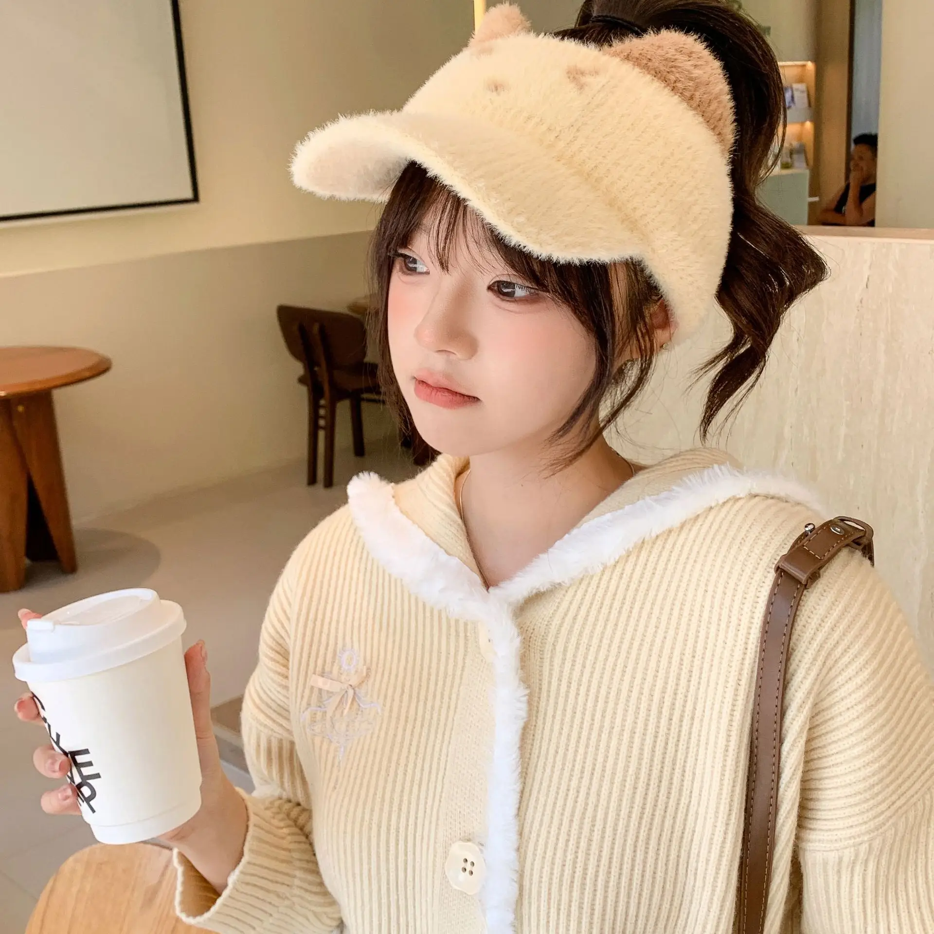 Women Fleece Warm Knitted Wool Hat All-match Autumn Winter — feature 14